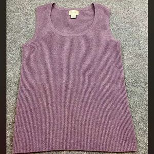Neiman Marcus Cashemere V-Neck Tank Top Sweater